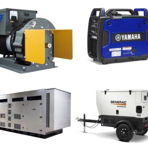 A collection of different generators, part of Coffman Electrical Equipment Company's wide selection of electrical equipment for sale.